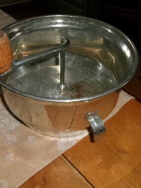 vtg Rare Foley xl 9 w 5 deep masher ricer strainer greatest canning tool